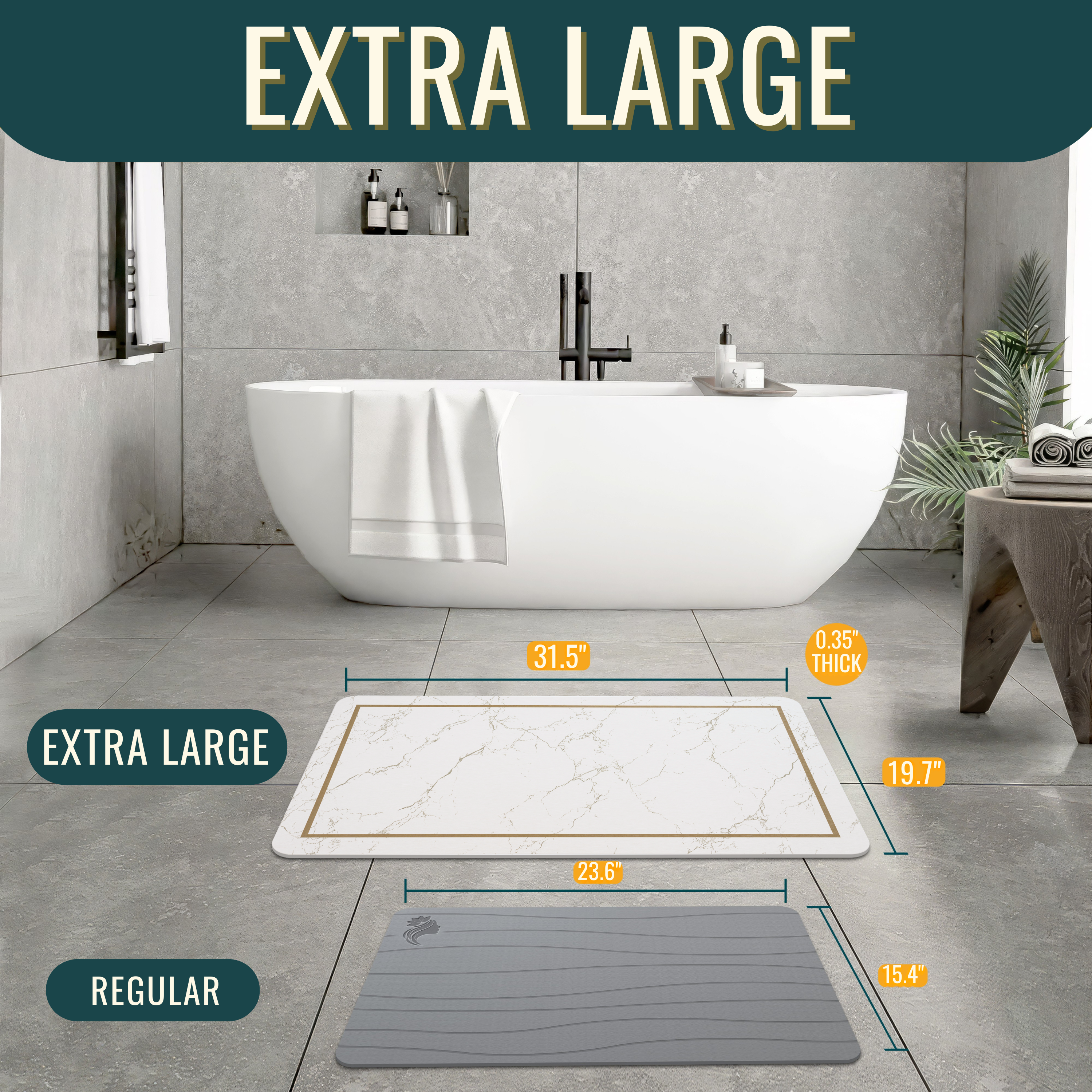 Stone Mat | Large - Modern Marble