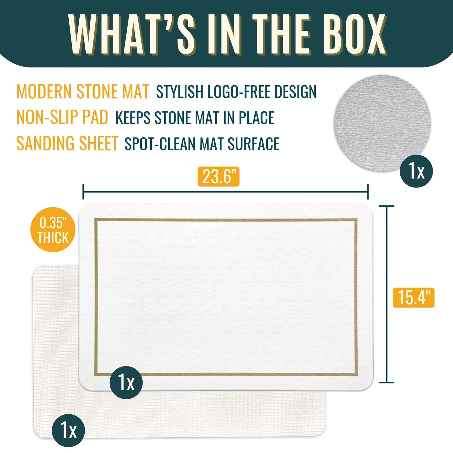 Classic Stone Mat — 24" Sandstone Tan